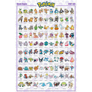 Anime <b>Poster</b> Collection Pokmon Sinnoh Region (#387-493) <b>Poster</b> Pack - Product Image 1
