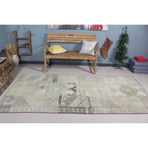 Tapis turc 4,2x9 pieds, tapis vintage, tapis à motifs floraux gris - Product Image 2