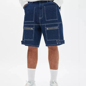 High Street Style hommes été Denim Shorts décontracté extérieur toile avec motif solide Vintage décoration méthode de tissage non tissé - Product Image 1
