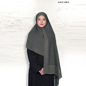 Hijab en Georgette Premium pour Femmes avec Texture Jacquard et Travail de Diamant Élégant pour un Usage Quotidien et des Occasions Spéciales - Product Image 4