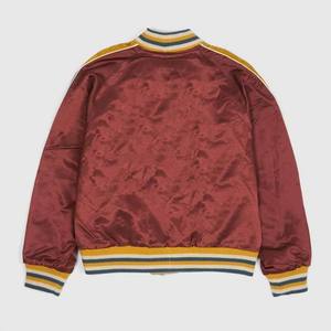 Vestes universitaires pour hommes en gros, neuves, personnalisées, automne, polyester uni, toile avec col montant et motif de lettres, couleur contrastée - Product Image 5