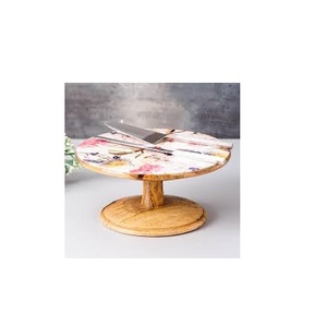 India Handicraft Manufacturer & Wholesaler Rustic Wood Cake <b>Stand</b> Cup Cake <b>Display</b> <b>Stand</b> with Handmade Polished - Product Image 5