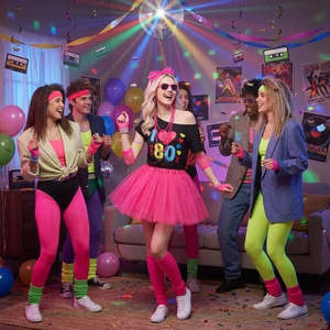 Disfraz de Hippie de los 80 para Mujer, Traje de Carnaval y Fiesta con Estilo Retro - Product Image 2