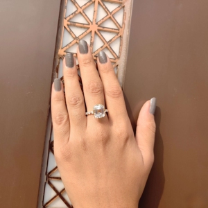 Joyería de moda al por mayor Original Esmeralda oculta Halo laboratorio crecido diamante boda pareja conjunto anillo mujeres anillos en plata 925 - Product Image 5