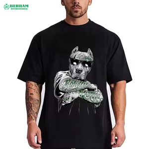 Men's Heavy <b>Weight</b> Oversized T-Shirt with O-Neck Collar <b>Blank</b> Design Digital Printing Custom Logo Option 100% Cotton Breathable - Product Image 2