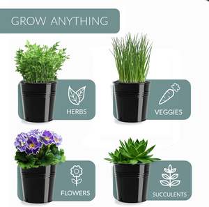 กระถางดอกไม้และที่ปลูกต้นไม้กลางแจ้งสำหรับบ้านและสวนสีดำใหม่สวยสวย - Product Image 3