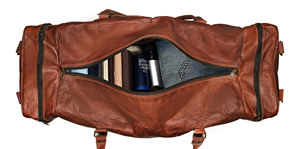 <b>Personalised</b> Monogrammed Full Grain Leather Duffle <b>Bag</b> Luxury Weekender Holdall <b>Overnight</b> Travel <b>Bag</b> Gift for Men - Product Image 3