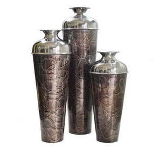 Juego de 3 Metal resistente ecológico hecho con diferentes acabados y diseños Florero Centro de mesa para bodas y fiestas de la India - Product Image 4