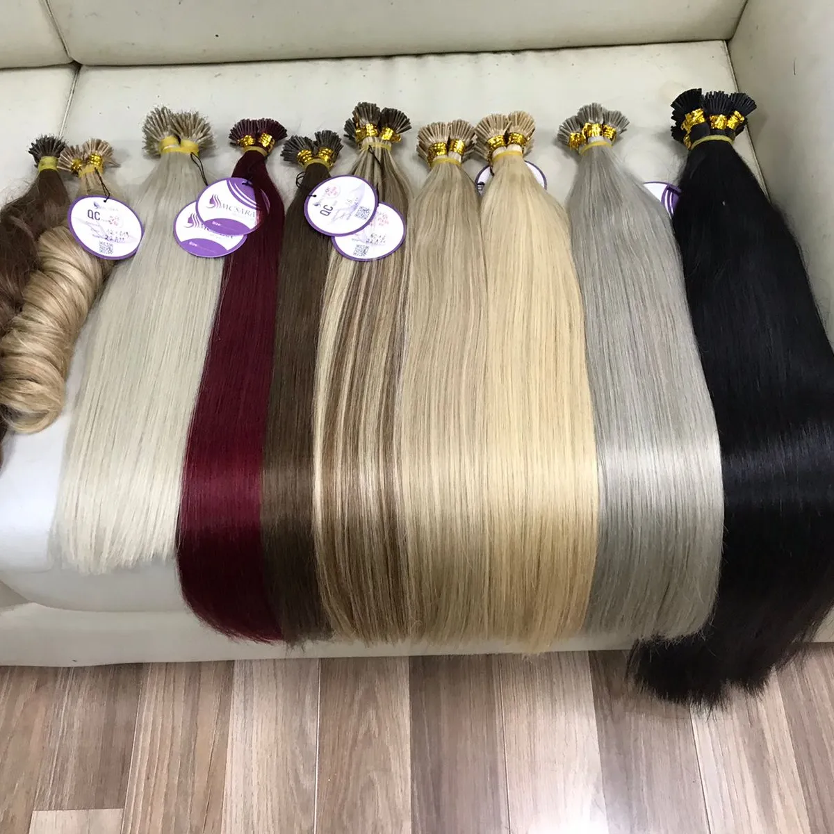 New product cool color Ready to Ship In Stock Fast Dispatch Prebonded Italian Keratin Hair Double Drawn Human Hair U tip OEM