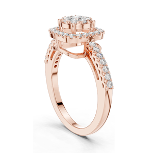 Anillo Halo con Diamante Cultivado en Laboratorio de 0.632 CT para Mujer, Claridad VVS-VS EF, Oro de 18KT, 14KT, 10KT y Plata 925, Oro Rosa, Amarillo, Blanco - Product Image 5