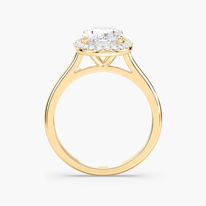 แหวนหมั้นเพชรทรงรี 2.10 กะรัต ผลิตในห้องปฏิบัติการ ประดับด้วยเพชรรอบๆ  ได้รับการรับรองจาก IGI ทองคำแท้ 14K - Product Image 3