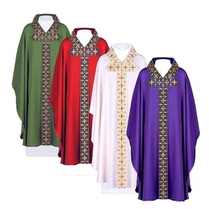 Túnica/Thawb Católica Unisex de Color Personalizado 2025, Casulla Sacerdotal, Túnica Elegante y Transpirable para Misa, Prenda de Algodón - Product Image 5