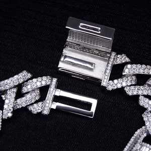 Ensemble collier et bracelet Hailer Custom Miami Big GRA Diamond Link VVS S925, plaqué rhodium, style tendance, pour cadeau de mariage - Product Image 3