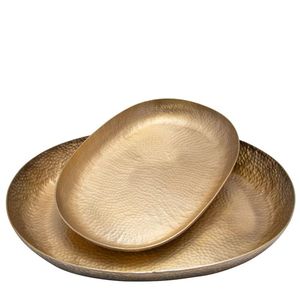 Round brass serving <b>tray</b> suitable for bar counters serving <b>cocktails</b> mocktails creating premium experience - Product Image 1