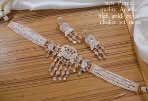 Collar de Gargantilla Pachi Kundan de perlas chapadas en oro de nuevo diseño de alta calidad con pendientes conjuntos de joyería de boda india tradicional - Product Image 4