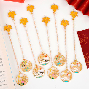 Custom Eco-Friendly Modern Metal Pendant Bookmark with UV Printing for Welcome Gifts and Souvenirs