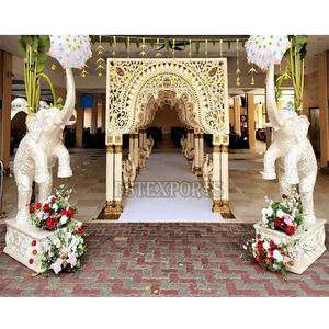 Novedad Fabulosa: Paneles 3D para Puerta de Boda del Sur de la India, Estatuas de Elefantes de Fibra de Vidrio de Tendencia, Entrada de Bienvenida Elegante - Product Image 1
