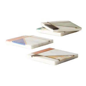 Posavasos de té de mármol, los mejores posavasos de latón en forma cuadrada para sus bebidas, bebidas, vino y vidrio de Bar, precio barato - Product Image 2