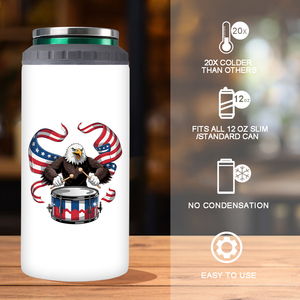 2026 Más Vendido en EE. UU. Regalo del 250.º Aniversario del Día de la Independencia de EE. UU. Enfriador de latas de cerveza aislado al vacío de acero inoxidable de 12 oz para el 4 de julio - Product Image 5