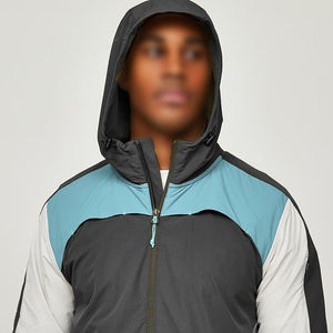 Chaqueta cortavientos deportiva impermeable de nailon con forro de malla personalizado, chaqueta cortavientos transpirable de nailon con bloque de Color de talla grande - Product Image 5