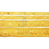 Ruban galon tressé métallique en Mylar doré à motif zig-zag de 12 mm, style français personnalisé, brodé, écologique, pour chaussures formelles