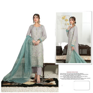 Heavy Real Georgette con bordado trabajo traje paquistaní para mujer venta en línea - Product Image 1