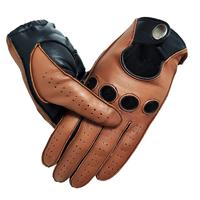 Gants de conduite en cuir véritable de mouton de haute qualité, non doublés, pour l'hiver, avec couture extérieure discrète, décontractés, pour usage quotidien en extérieur, thermiques