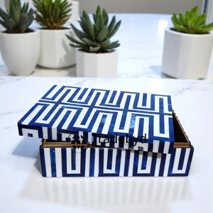 Tradebyd Boîte à bijoux de luxe artisanale de qualité supérieure avec décor élégant en os incrusté de vadrouille Organisateur de qualité supérieure pour le rangement des bijoux - Product Image 1