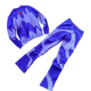 Conjunto de ropa deportiva informal para exteriores de talla grande para hombre, chándal cómodo de manga larga con capucha, pantalones de chándal estampados sólidos para invierno - Product Image 6