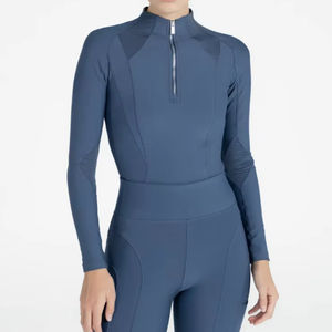 Camisa de equitación transpirable, ligera, de tejido elástico que absorbe la humedad, atlética, para mujer, entrenamiento de caballos, verano, cómoda - Product Image 1