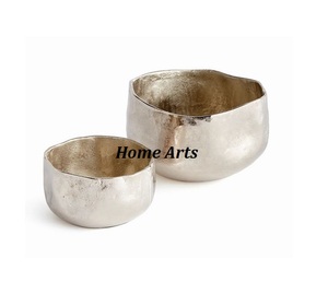 Cuencos de madera maciza para dulces con soporte de aluminio Juego de dos cuencos de chocolate de forma redonda para accesorios de cocina - Product Image 4