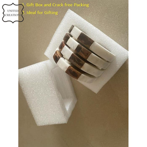 Trending Best Quality <b>Ceramic</b> Round Wood Marble <b>Coaster</b> Classic Style for Drinks Trendy Marble Combined Wooden <b>Coaster</b> - Product Image 2