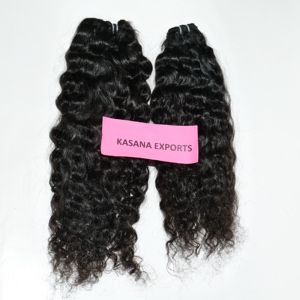 Indien 100% tissage pas cher cuticule aligné faisceau naturel femmes couleur noir gros vague profonde machine double trame cheveux humains - Product Image 5