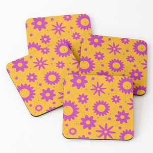 Posavasos de madera de Acacia con Mango impreso, Juego de 4 piezas, 1638 - Product Image 4