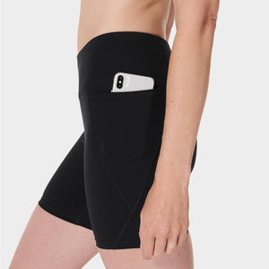 Pantalones cortos deportivos de verano de doble capa para mujer de alta calidad, cintura elástica, transpirables, para gimnasio, Yoga, pantalones cortos para correr, función que absorbe el sudor - Product Image 5