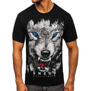 Haute qualité poids lourd plaine coupe régulière 100% coton tricoté t-shirt impression numérique personnalisé blanc O cou hommes - Product Image 1