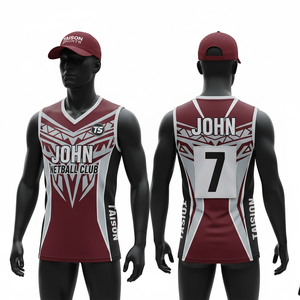 Camiseta de Netball para Hombre, 150 GSM, Tejido de Poliéster que Absorbe la Humedad, Paneles Rojos, Negros y Grises con Diseño Chevron, Logotipo del Equipo Personalizado por Sublimación - Product Image 4