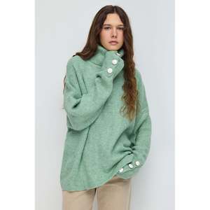 Knitted <b>Sweater</b> with Button Detail on Sleeves - Product Image 5