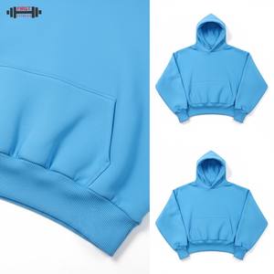 Haute qualité poids lourd surdimensionné 100% coton polaire hiver plaine teint hommes longueur régulière sweat à capuche bouffée impression 300gsm - Product Image 6