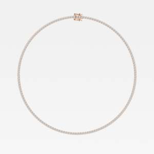 18K Gold <b>Necklace</b> with Round Cut Moissanite Diamond Fashionable Four Prong Tennis Design - Product Image 6