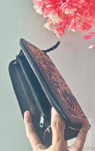 Custom Hand Tooling Genuine Leather Eco-Friendly Classic Rectangle Mens <b>Wallet</b> <b>Engraved</b> Personalized Handmade - Product Image 4
