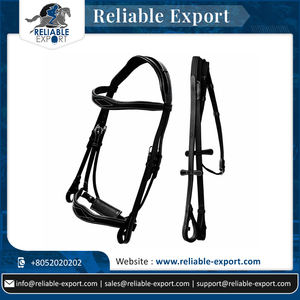 บังเหียนและสายรั้งทำจากหนังจากผู้ผลิตอินเดียชุดเดรสแฟนซีรูปคลื่นสีดำดีไซน์ล่าสุด - Product Image 3