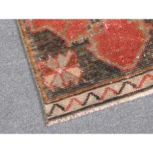 พรมตุรกีขนาดเล็ก 1.5x3 ฟุต พรมวินเทจ พรมลายอิคัตสีแดง - Product Image 5