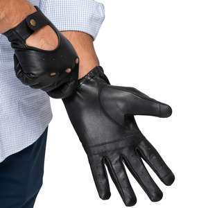 Customized Men Racing Sport <b>Gloves</b> Full <b>Finger</b> Lambskin Leather Winter Warm Driving <b>Gloves</b> Fashion Specific General Purpose - Product Image 2