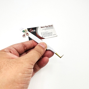 Pinzas de bota delgadas de 90 grados más vendidas Acero inoxidable sostenible con abalorio de cereza Pinzas de extensión de pestañas de oro blanco - Product Image 4