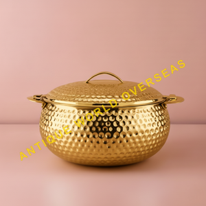 Marmite isotherme en acier inoxydable martelé antiadhésif de qualité supérieure, durable, avec couvercle, pour la cuisine, les restaurants, les hôtels, le service - Product Image 4