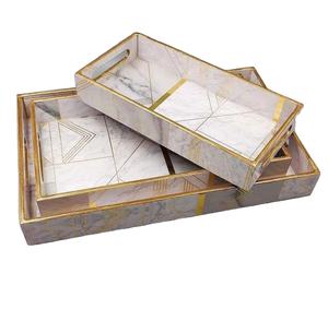 Fabricación al por mayor BANDEJAS DE SERVICIO DE MADERA Alta calidad Venta caliente Rectángulo Bandeja de servicio personalizada para cocina Ramadán Decoración Bandeja - Product Image 1