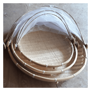 Plateau de décorticage en bambou avec filet, plateau de décorticage en bambou avec couvercle en maille pour céréales, haricots et séchage, Vietnam - Product Image 2