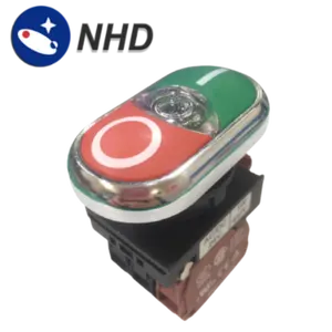 NLB22-DM11GI 22mm LED Illuminated Push Button Switch Green AC/DC 220~240V