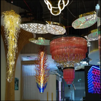 Lustre personnalisé de luxe pour les pays du Golfe Hauteur réglable Long pour les hôtels EAU Arabie Saoudite Qatar Oman Koweït Bahreïn Installation